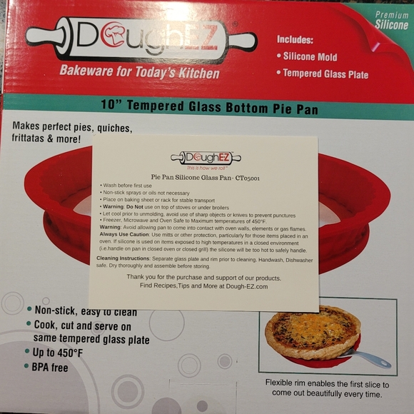 10″ DoughEZ® Silicone Glass Bottom Pie Pan (Set of 2) - Picture 9 of 10